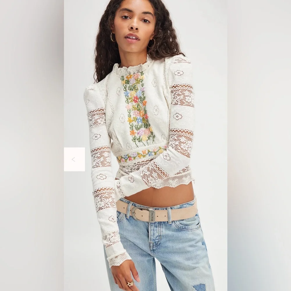 Free People Garden Grace Top, XS NWT